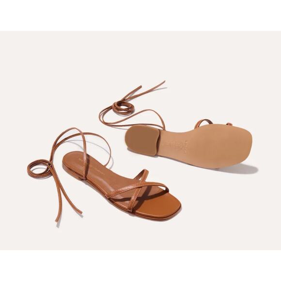 Margaux The Wrap Sandals EU 38.5 US 8.5 Brown Nappa Leather Tie Lace Up Neutral - Picture 12 of 13